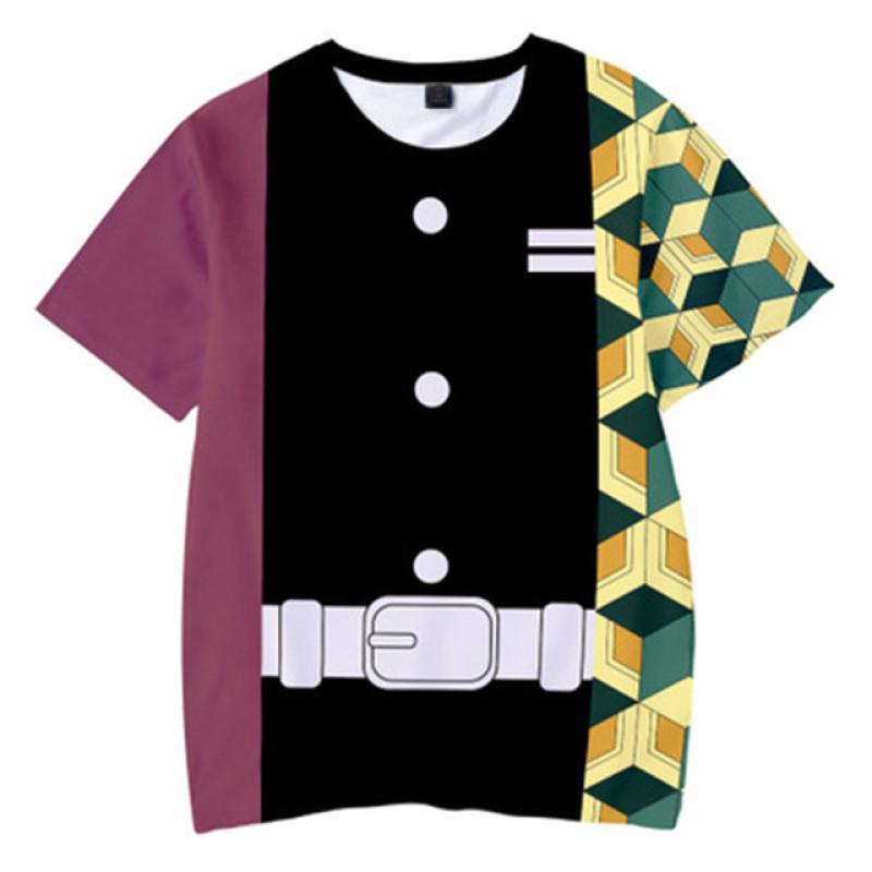 1-14 Years Old Cartoon Demon Slayer Print T-Shirts Boys Girls Summer Children Clothes 3D Printing Short Sleeve O-Neck Tops Tees