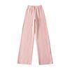 Airy Knit Set: Hooded Zip-Up Sweatshirt & Casual Low-Waist Wide-Leg Pants