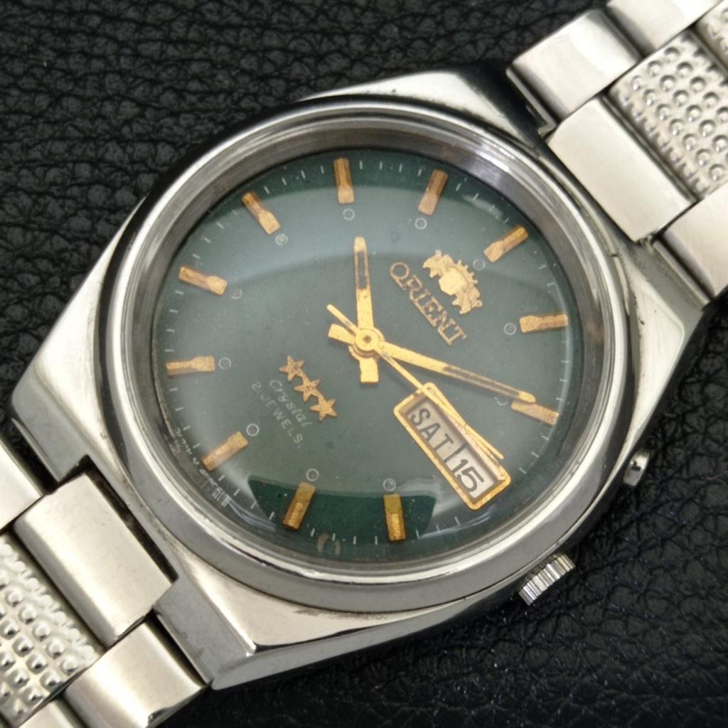 GENUINE VINTAGE ORIENT CRYSTAL AUTOMATIC 46943 JAPAN MENS WATCH a700736-5 R204-a700736