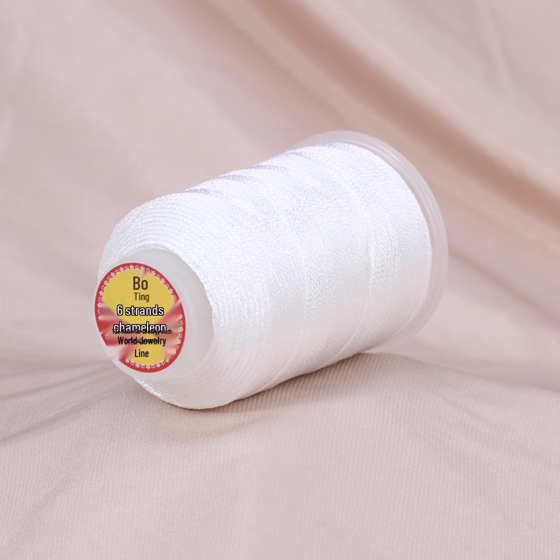 Medium Chameleon Iridescent Thread - 6 Strands for DIY Weaving, Tassel, Fringe, Knotting, Beading, and Jewelry Accessories