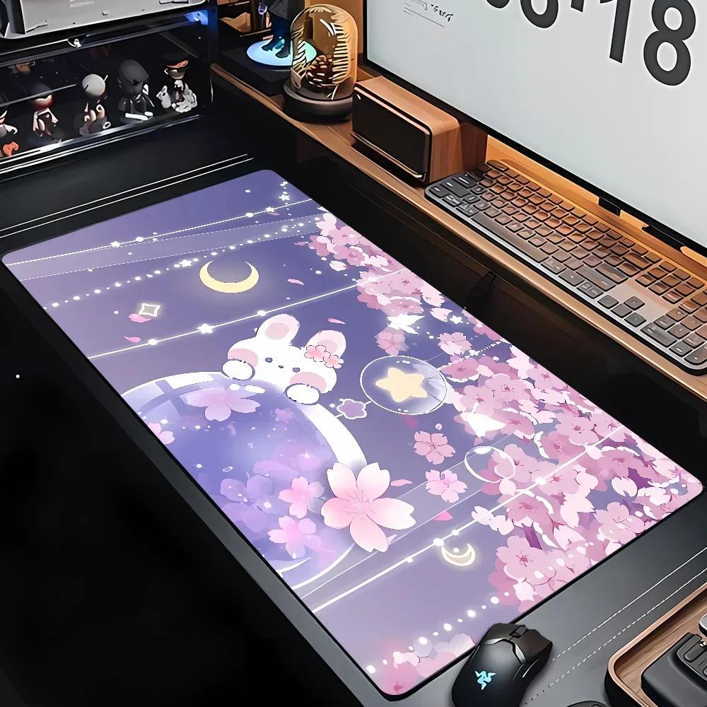 Cute Rabbits Anime Mouse Pad Large Computer Office Game Table Mats Xxl Rubber AntiSlip Gaming Keyboard Mousepads Long Desk Pads