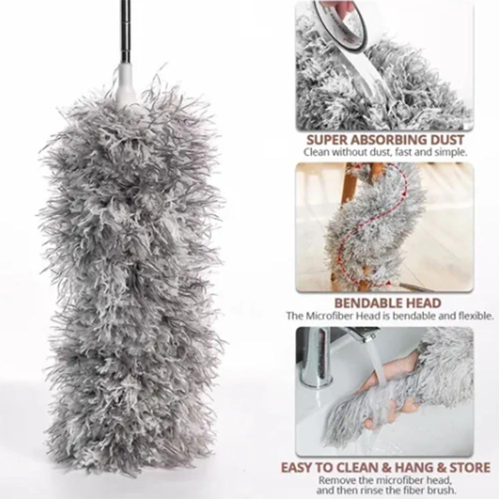 Efficient Extendable Duster Washable Fiber Cleaning Duster Bendable Static Adsorption Home Cleaning Tool Dust Removal