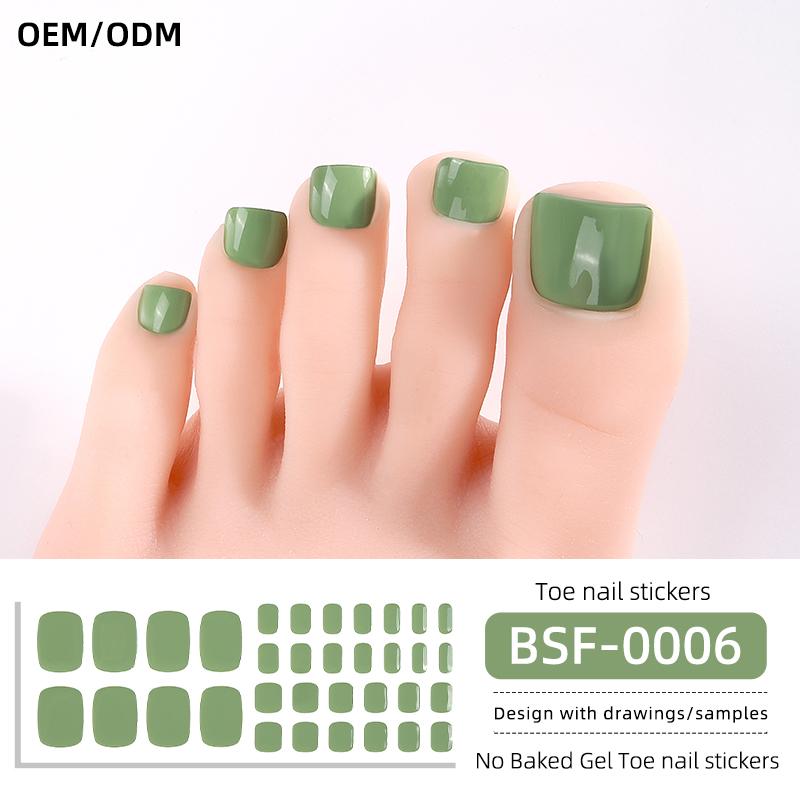 Popular Style New 3D Waterproof Nail Sticker Plastic UV Free Nail Wraps Toe Wraps