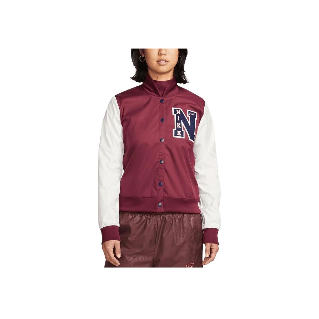 Nike American Retro Logo Print Single-Breasted Jacket Women Jacket Red DZ4631-638