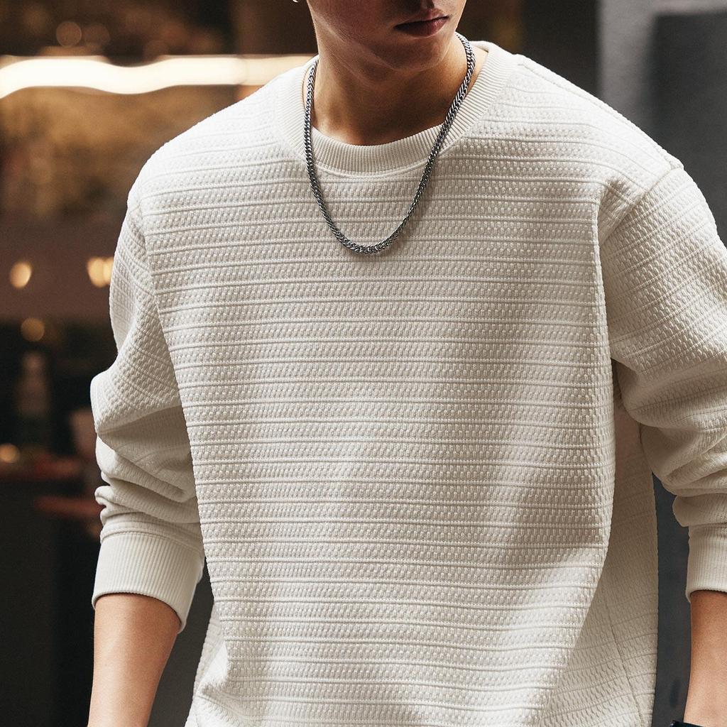 Moletom Americano Leve de Luxo Masculino Ge Lan Lu - Tendência Outono/Inverno, Com Pelúcia, Manga Longa, Caimento Solto Casual