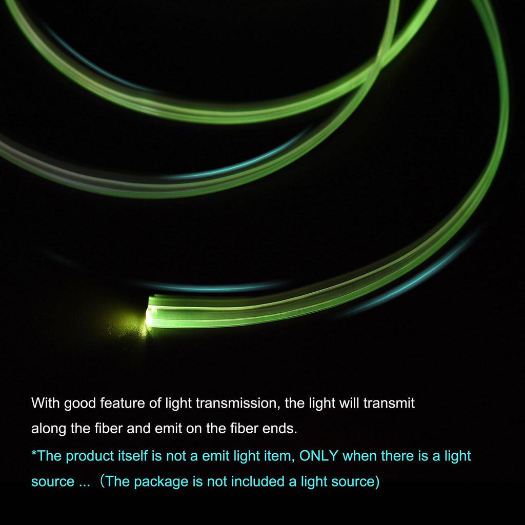 uxcell PMMA Side Glow Fiber Optic Cable, 3mm Diameter, 10mm Width, 3.0m Length, for LED Guide