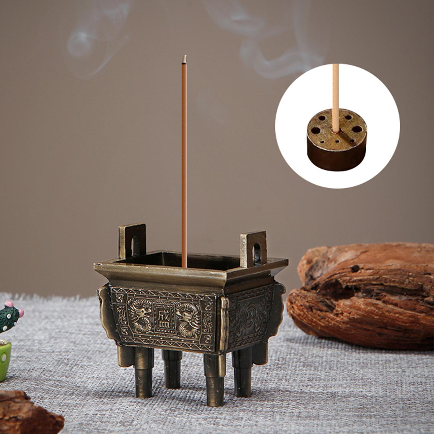 

Chinese Bronze Tripod Incense Burner Metal Gourd-shape/Nine-hole Incense Holder Incense Stick Holder for Yoga Meditation Decor