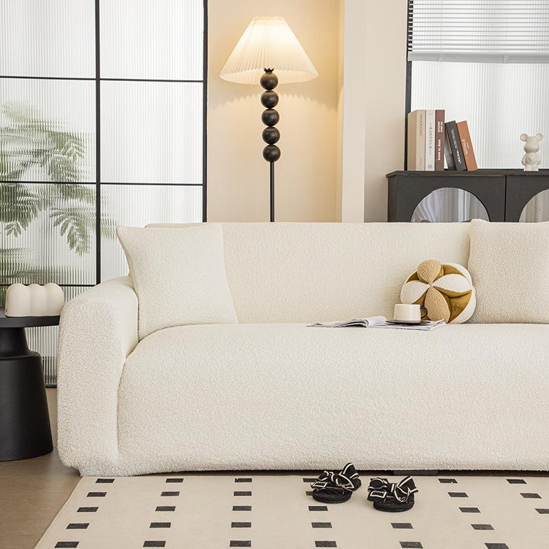 Thickened plush all - encompassing sofa cover with elasticity for lazy sofas provides protection from cat scratches and dust