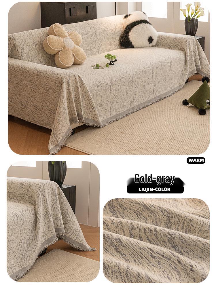 Chenille Sofa Cover: Full Coverage, Anti-Slip, Anti-Scratch Blanket