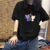 Women's Casual Loose Fit Short Sleeve Cotton T-Shirt with Trendy Print