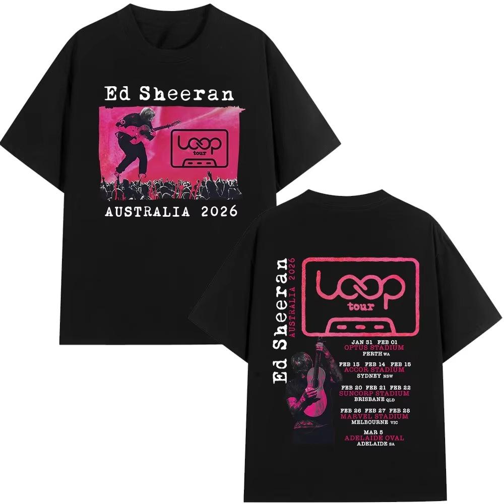 Ed Sheeran Loop Tour Australia 2026 Tour Merch Tshirts Fans Gifts Men Women Clothing Fashion Hip Hop Vintage Casual T Shirts