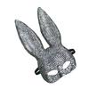 Rabbit Mask With Large Eye Designs Festival Elastic Bands Rabbit Face Mask with Glass Charm for Themed Celebration
