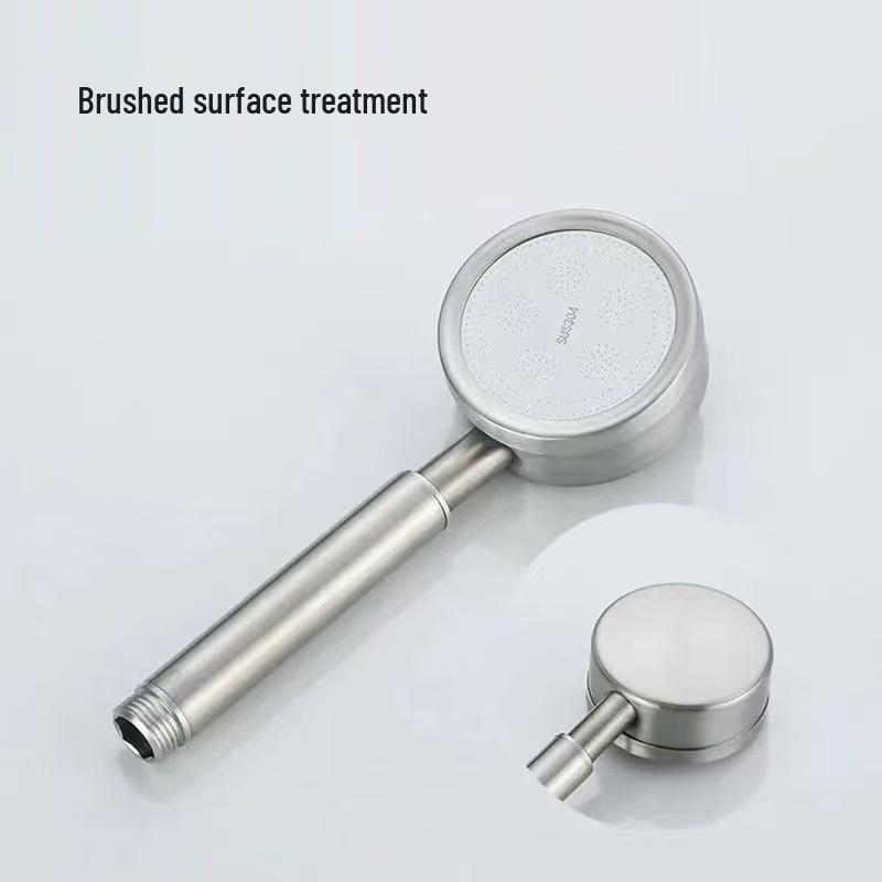 304 Stainless Steel Pressurized Shower Set with Handheld Head, Hose, and Descaling Feature