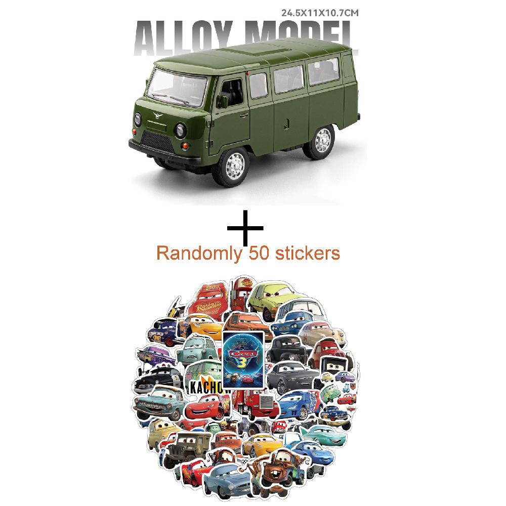 1:18 Scale Russian UAZ TRAVELER Car Model Toy Metal Diecast Pull Back Sound Light Station Wagon Van Models Ornaments Gifts