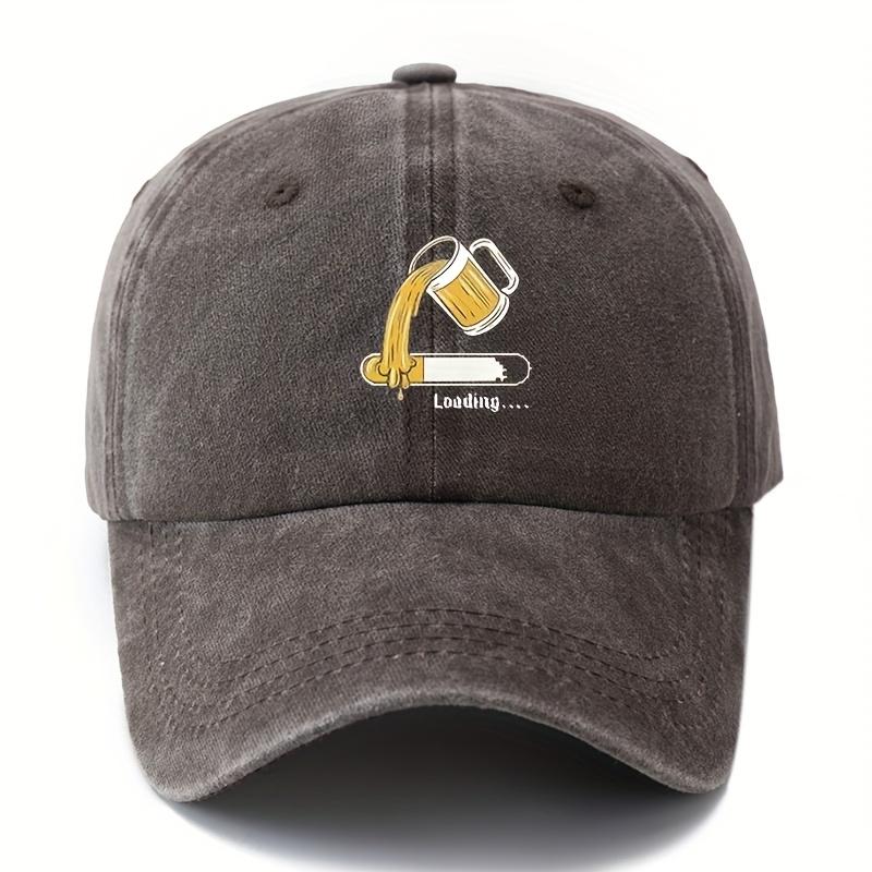 Adjustable Baseball Cap for Both Men and Women with Fun Beer Print for Daily Leisure, Outdoor Sports, and Running