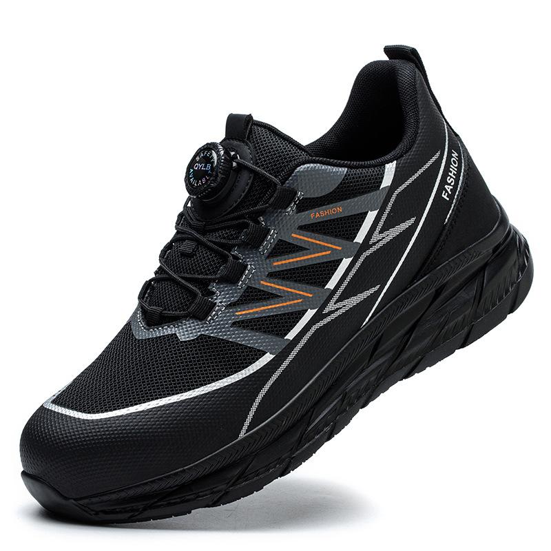 Rotating Button Safety Shoes Lightweight Work Sneakers Steel Toe Safety Work Boots Anti Puncture Industrial Safety Tennis Shoes