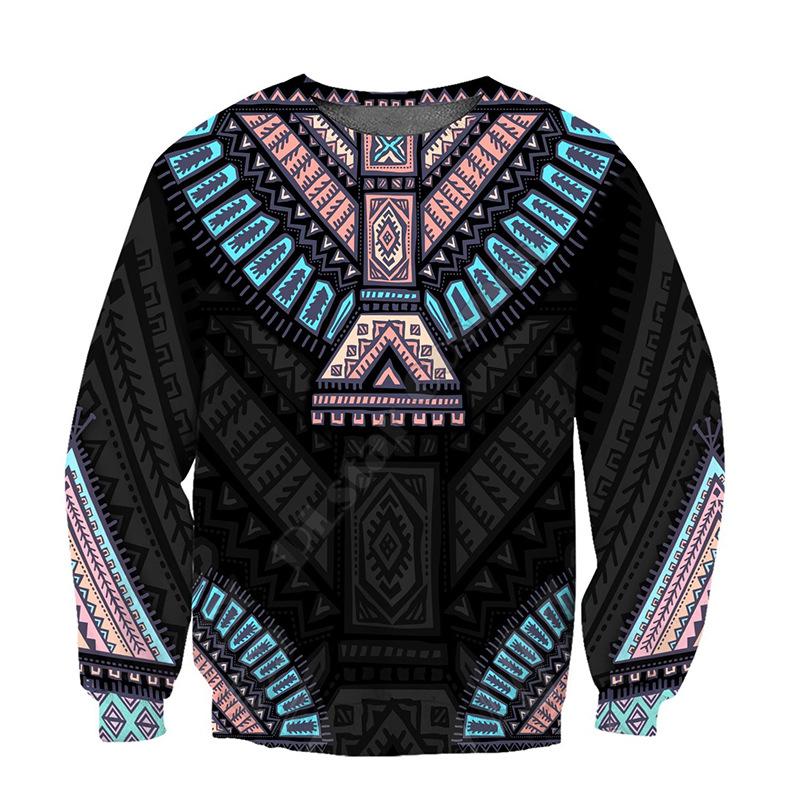 

Свободный свитшот с круглым вырезом, креативный 3D-цифровой индийский принт, топ с длинными рукавами XS