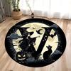 Cartoon Halloween Round Witch Area Rug,Round Carpets Rug for Living Room Children's Room,Kids Play Non-slip Floor Mats Gift