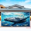 Diseño plano 2D 1 pieza de ballena temática marina y red de pesca adecuada para pancartas, accesorios para fotos de fiestas y decoraciones de eventos
