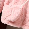 Children's Clothing New Autumn Winter Solid Color Heart Jacquard Hooded Plush Jacket for Girls