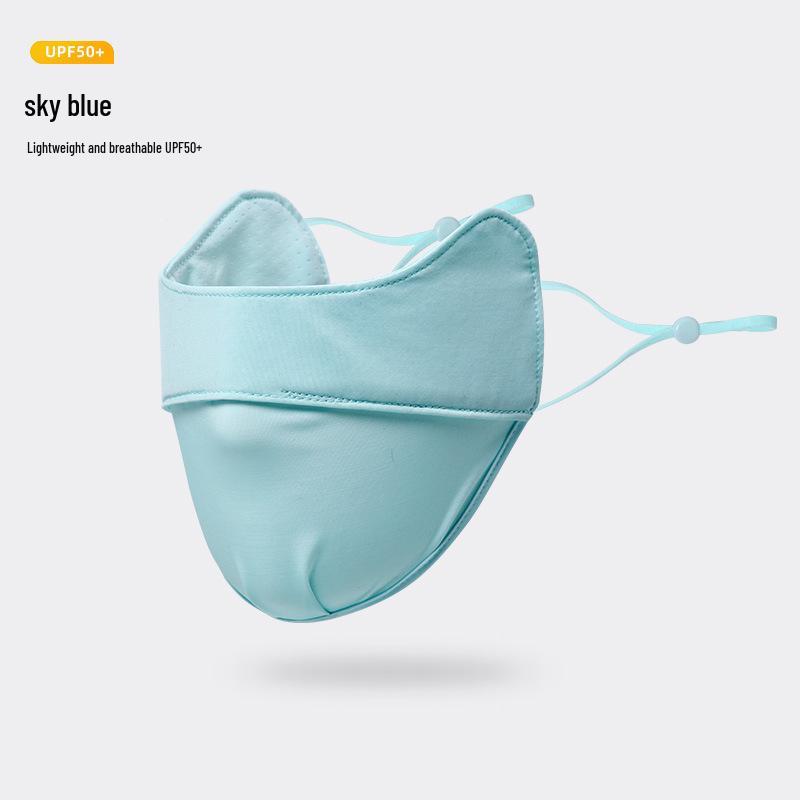

Женская маска от солнца из ледяного шелка с защитой от УФ-лучей и закрытием глаз - Дышащая, легкая, полнолицевой щиток для лета One Size
