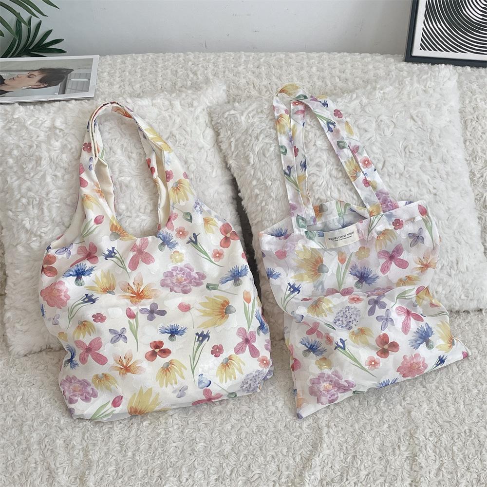 Summer Chiff Tulip Women's Vest ShoulderBags Large Capacity Lightweight Female Colorful Handbags Commuter Female Soft Tote