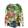 Women's Round Neck Top Printing Thickened Plush Cashmere Warm Long Top