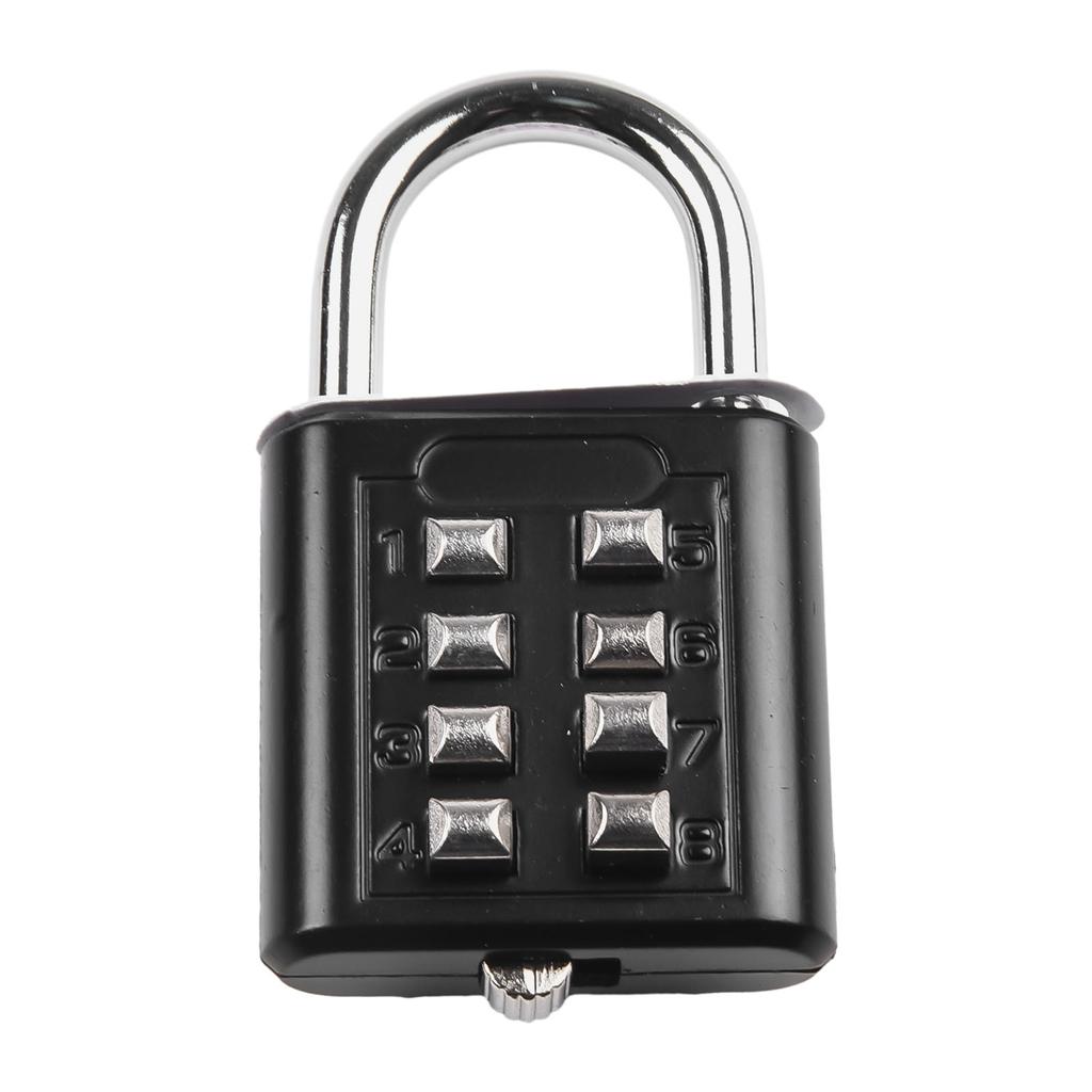 Black Combination Padlock Password Locks 8 Digit Waterproof Combination Lock For Suitcase Bag Package Cabinet Locker Window