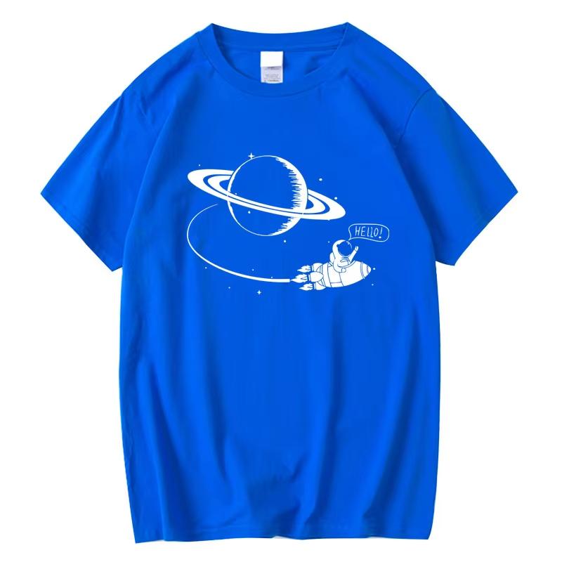Space Astronaut Planet Graphic Tshirt Unisex Unisex Cute Rocket Universe Print Casual Short Sleeve Crew Neck Streetwear Tee