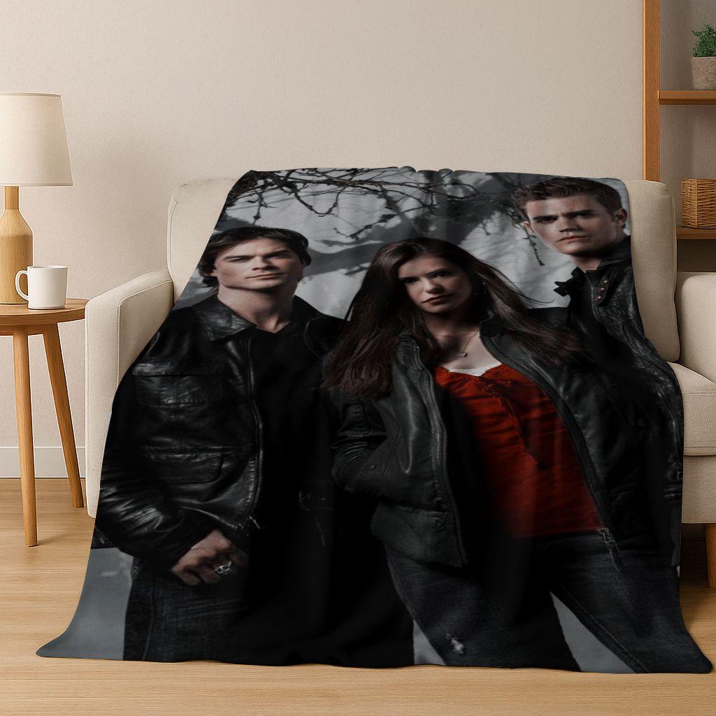 26 Stil The Vampire Diaries Damon Salvatore Flanelldecke, Warme und Gemütliche Weiche Überwurfdecke für Zuhause Schlafzimmer Bett Sofa Abdeckung