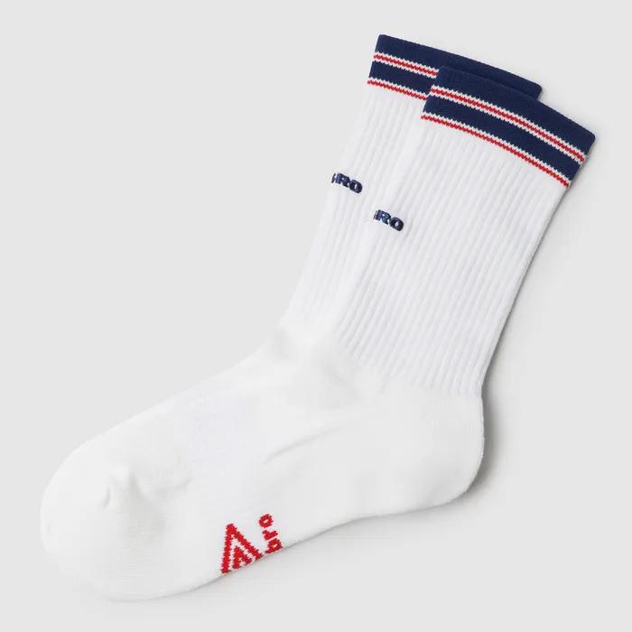 Summer Stripe Cushioning Crew Socks Ivory UR223CSC55
