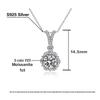 Sterling Silver Moissanite Flower Clavicle Necklace - Elsa Princess Pendant for Women