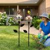 Vintage Hummingbird Feeder Garden Stake Hand Painted Resin Flower Flower Shaped Bird Feeder Anti-leakage Stand‑Up