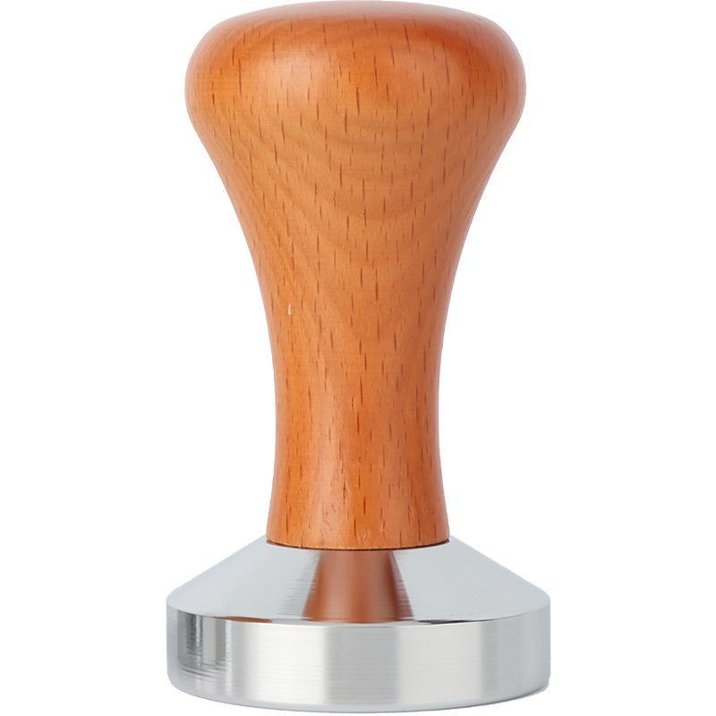 Stainless Steel Coffee Tamper, 51/53/58mm, Wooden Handle, Solid Powder Distributor