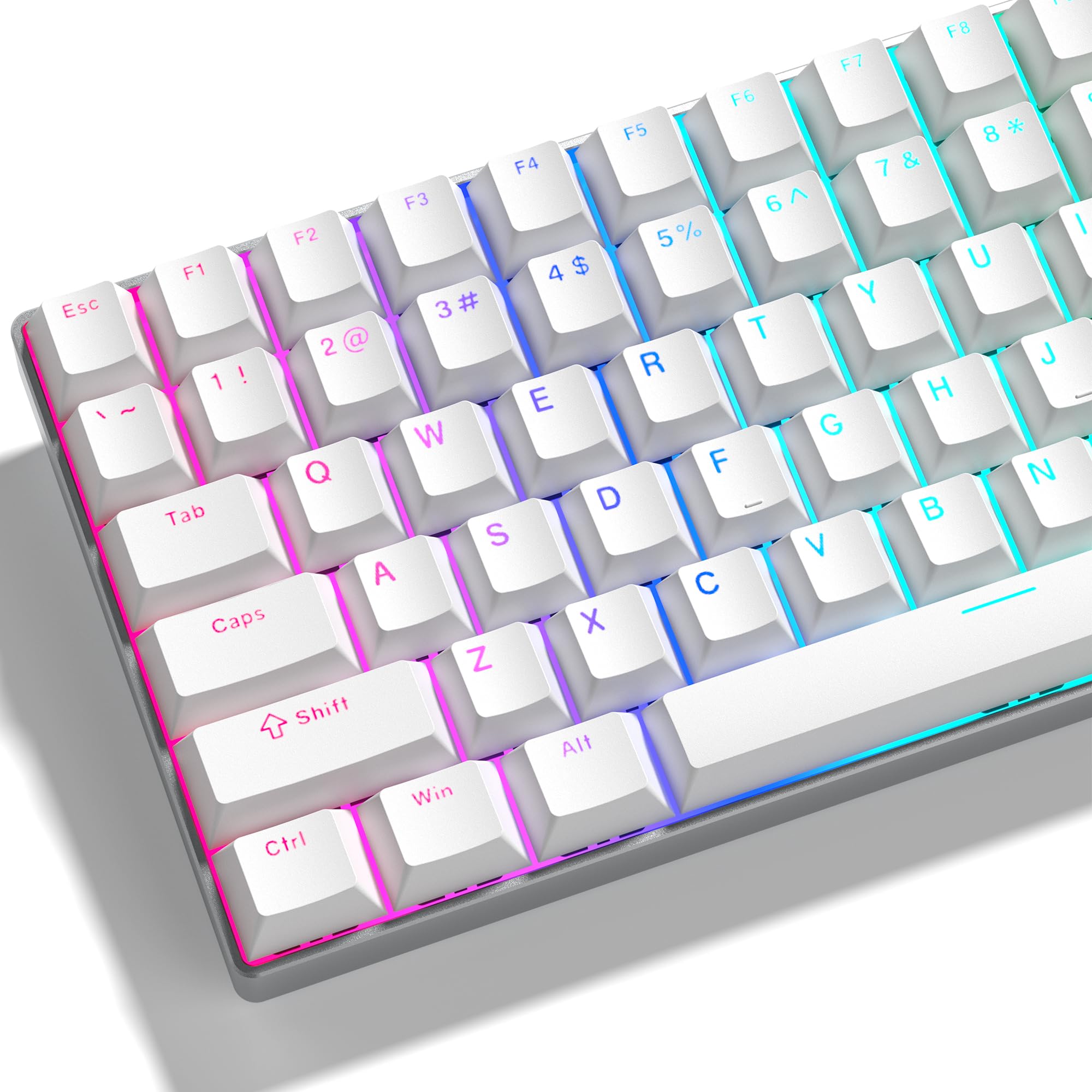 

122-Key Double-Shot PBT Light-Transmitting Keycaps with Cherry Profile for Mechanical Keyboards (White)