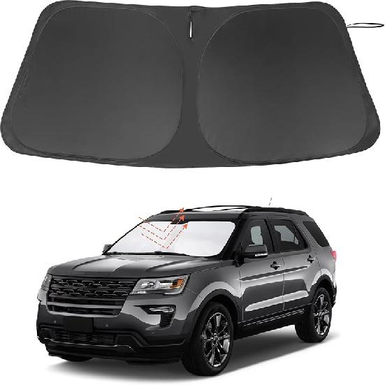 TINGLU Sun Shade For Tesla Model X Tesla X 2016-2024 2025 Accessories Windshield Sun Shade Window Shade UV Rays Protection Sun Visor Cover With