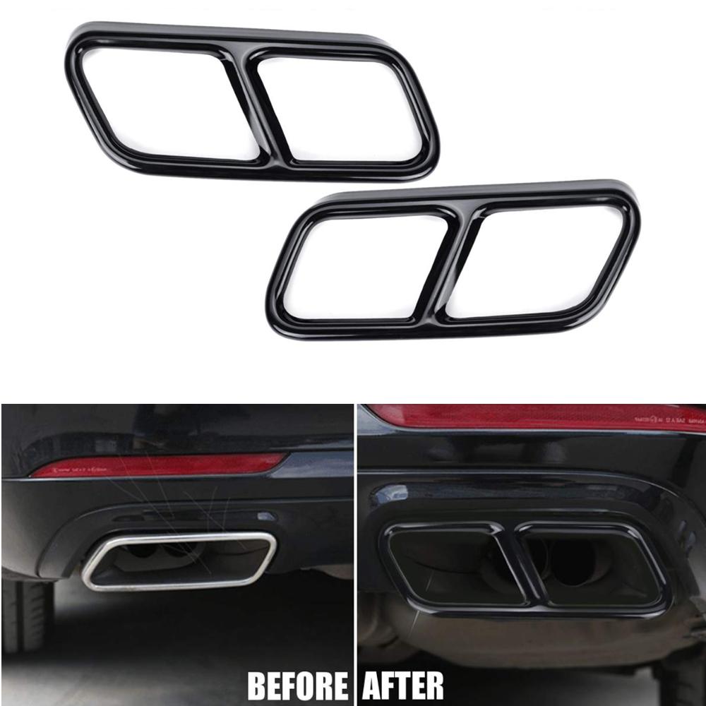 Black / Silver Rear Dual Exhaust Pipe Sticks Covers For Mercedes Benz S class W221 W222 C217 A217 S400L S450L S500L