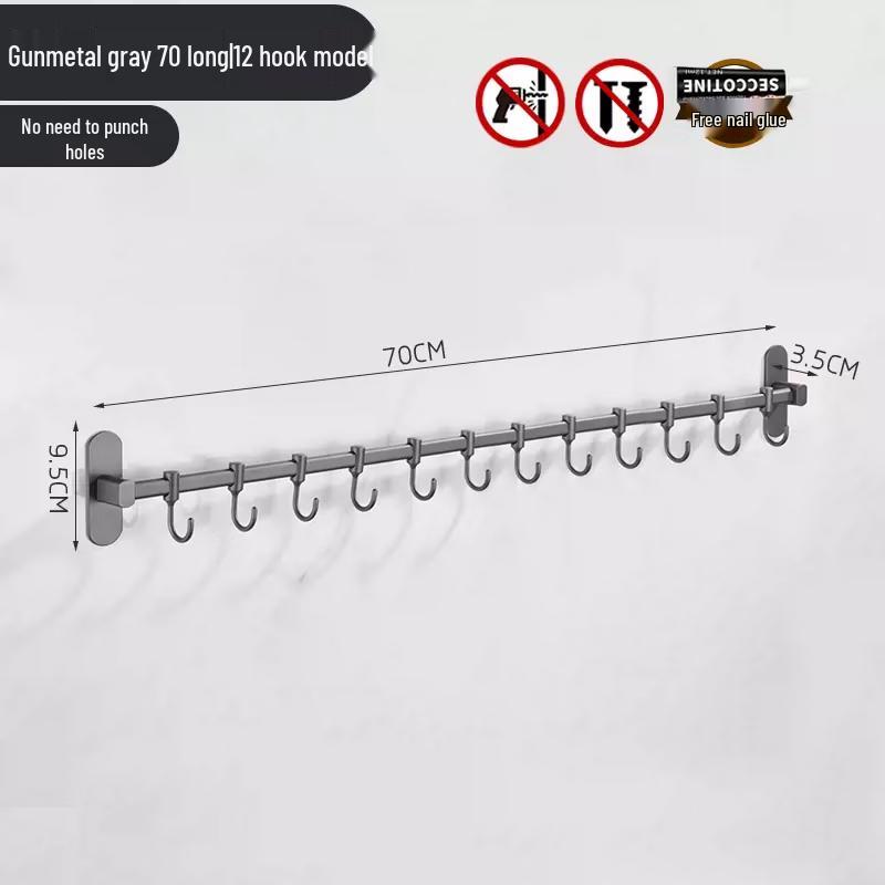 Yuzhu Punch-Free Stainless Steel Wall-Mounted Towel Hook Rack