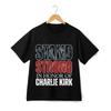 Charlie Kirk His Voice Lives On Graphic T-Shirt Patriotic Quote Unisex Tee