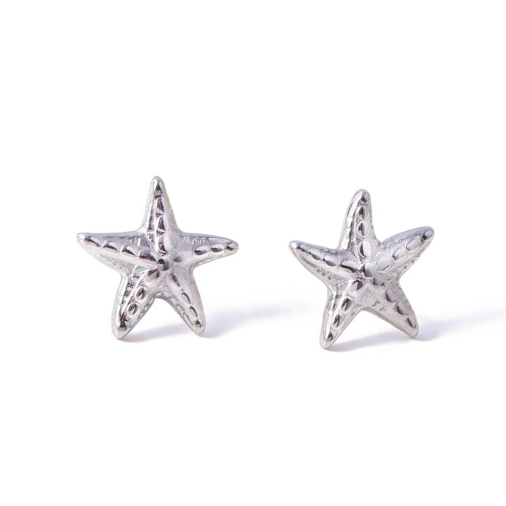 CARLIDANA Popular Ins Style Beach Stainless Steel Pentagonal Starfish Fashionable Marine Biological Design Jewelry Earrings