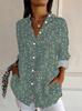 Women's Spring Summer 3D Printed Collared Shirt, Colorful Mosaic Ethnic Geometric Boho Vintage Blouse