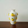 Ceramic Vase Three-dimensional Lemon Relief Sculpture Flower Vase Floral Arrangement Accessories Ceramic Handicrafts Vases