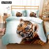 Animal White Tiger Bedding Set Scenery Comforter 3D Print Luxury Duvet Cover Set Home Textile Decor Full Queen King Single Size