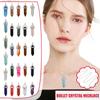 Natural Stone Pendant Hexagonal Pillar Bullet Crystal Necklace Sweater Chain