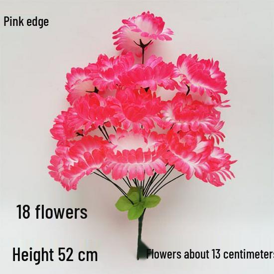 Qingming-Fest Chrysanthemenstrauß: 7-Kopf Seidenblumen Friedhofsgesteck für die Grabpflege