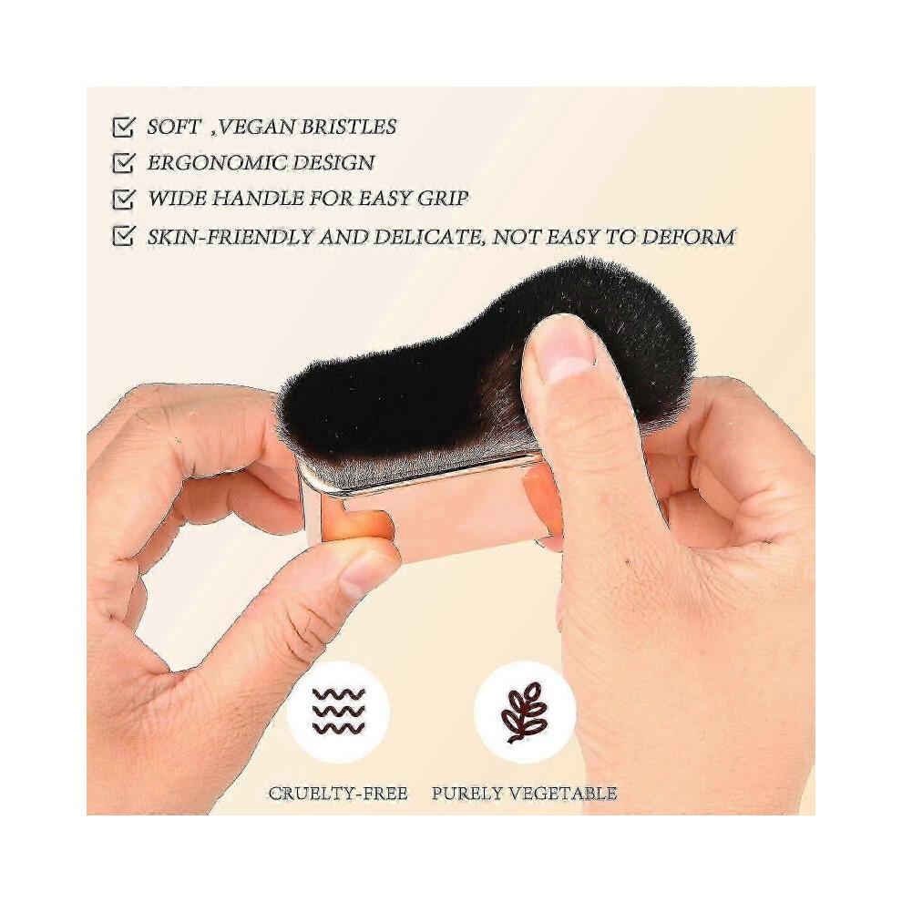 2 PCS Tanning Brush, Body Makeup Brush Self Tanner Brush for Body Kabuki Foundation Brush Body Makeup Blend & Blur Tan BrushBlack Rose Gold