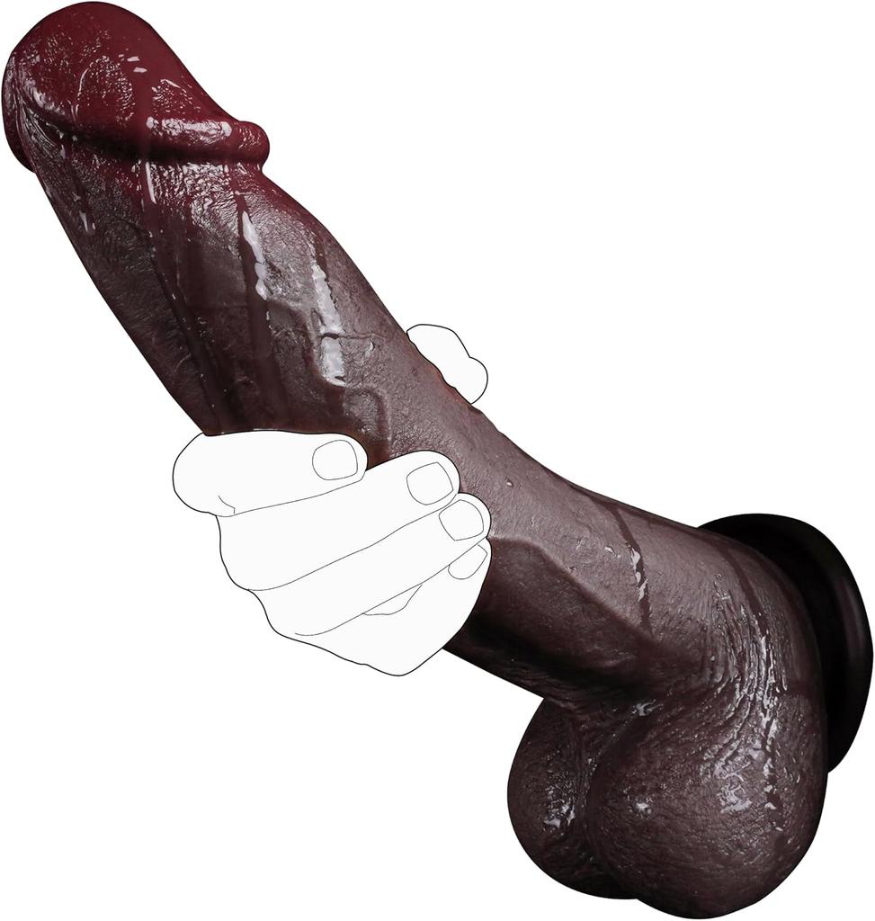 Realistický černý penis pro ženy masážní přístroj pro silikonový penis pro dospělé Sexuální hračky pro super tlustý a velký penis Dick vaginální masážní přístroj