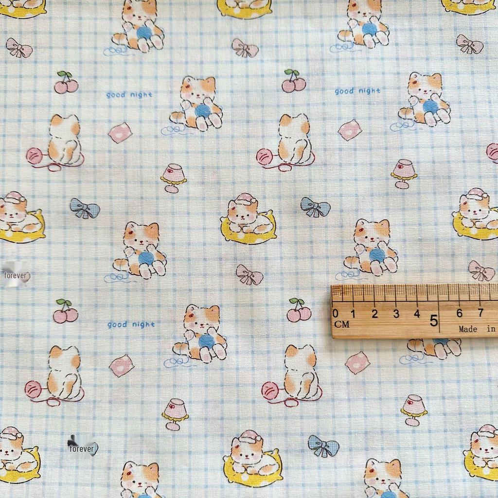 100% Cotton 40s Digital Korean Cartoon Fabric for Children's and Adult Clothing, Homewear, and Luggage