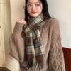 Women's autumn and winter new scarf high-end atmosphere imitation cashmere plaid versatile warm drape Korean version scarf plaid brown