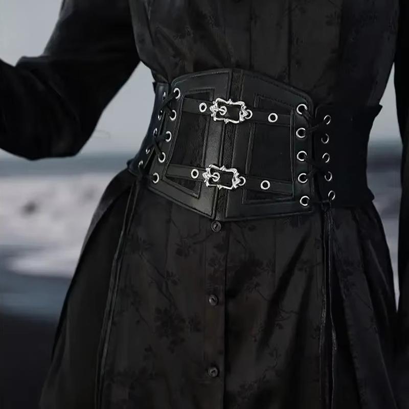 Damen Vintage Gotisches Spitze Elastischer Korsettgürtel Mode Einfarbige Kordel Punk-Accessoire Für Reife Damen Kleid Hemd Gürtel